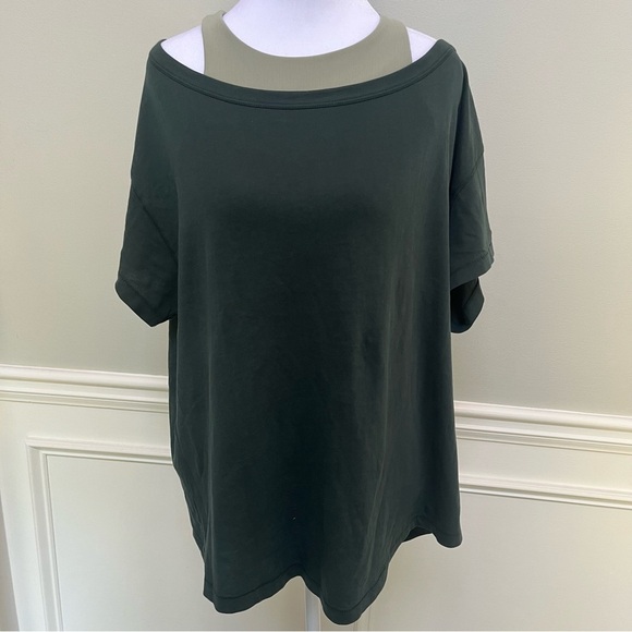 Fabletics Tops - Fabletics Dark Green Oversized Tee S